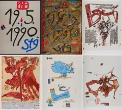 Horst Janssen, Der Foliant, 1990/91, Künstlerbuch mit 3 eingebundenen Farbradierungen und 1 aquarellierten Zinkografie auf Japan