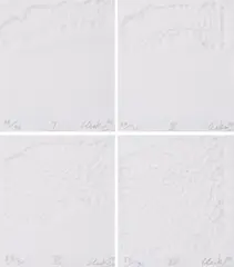 Günther Uecker, Korrelationen, 2000, Serie von 4 Prägedrucken auf handgeschöpftem Bütten