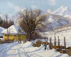Hans Ranzoni, Der Große Priel bei Hinterstoder in Ober-Österreich, Öl auf Leinwand