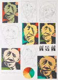 Pol Bury, Etudes pour les Demoiselles d'Avignon (Aus: Hommage à Picasso), 1973, Farbserigrafie auf Velin