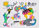 Niki de Saint Phalle, Aus: Hommage à Picasso, 1973, Farbserigrafie auf leichtem Karton