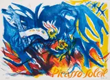 Édouard Pignon, Picasso soleil (Aus: Hommage à Picasso), 1972, Farblithografie auf Bütten