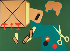 Hervé Télémaque, Aus: Hommage à Picasso, 1972, Farbserigrafie auf leichtem Karton