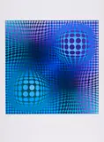 Victor Vasarely, Aus: Hommage à Picasso, 1973, Farbserigrafie auf leichtem Karton