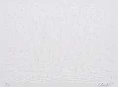 Günther Uecker, Strömung I, 2003, Prägedruck auf Bütten