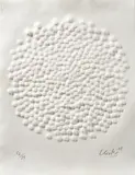 Planetarische Vision I by Günther Uecker, 2005, Prägedruck auf Büttenkarton, sold Sep 2022