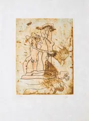 Ohne Titel by Roberto Matta, Farbradierung auf Japan, sold May 2022