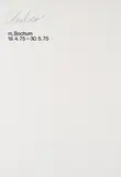 Ausstellungsplakat m, Bochum 19.4.75 - 30.5.75 by Günther Uecker, 1975, Prägedruck auf Bütten, sold Nov 2023