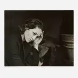 Daughter of migrant Tennessee coal miners, living in American River Camp near Sacramento by Dorothea Lange, 1936, vintage gelatin silver print, sold Jul 2024