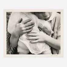 Alma Lavenson, Child with Doll, gelatin silver print