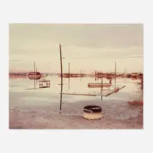 Richard Misrach, Flooded House Foundation, Salton Sea, vintage C-print mounted to matboard