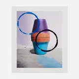 Sam Falls, Untitled (Pots, Purple and Aqua), 2013, acrylic on archival pigment print