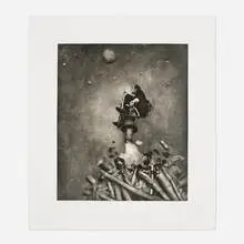 Departure (from the Exhausted Globe suite) by Robert ParkeHarrison, 1997, photogravure, hand-coated with beeswax, sold Jul 2024