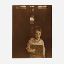 Boy with Camera Work (from Camera Work, No. 9) by Clarence Hudson White, 1905, vintage photogravure, sold Jul 2024