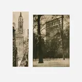Alvin Langdon Coburn, The Flatiron Building; The Singer Building, Noon (two works from the New York portfolio), photogravure