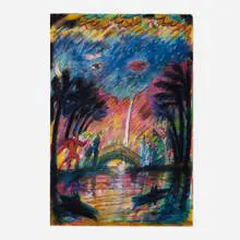 Secrets of the Past by Carlos Almaraz, 1985, pastel on paper, sold Jun 2024