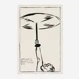 No title (Afterwards he thought he could attach a meaning to it) by Raymond Pettibon, 1987, ink on paper, sold Jun 2024