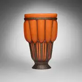 Daum and Majorelle, Vase, c. 1920, hand-blown glass, iron