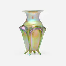 Silberiris vase by Loetz, c. 1900, hand-blown glass, sold Jul 2025
