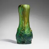 Zsolnay, Rare and Monumental vase with dragons, c. 1900, eosin-glazed earthenware