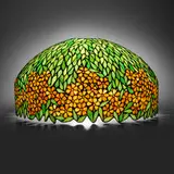 Floral lamp shade by Unique Art Glass & Metal Company, c. 1905, leaded glass, patinated metal, sold Jul 2025