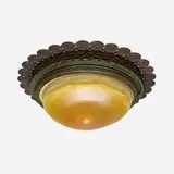 Early ceiling fixture by Tiffany Studios, c. 1900, hand-blown Favrile glass, patinated bronze, sold Jul 2025