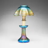 Tiffany Studios, Candle lamp, c. 1900, hand-blown Favrile glass