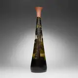 Monumental scenic vase by Galle, c. 1910, acid-etched cameo glass, sold Jul 2025