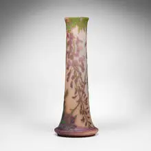 Galle, Monumental vase with wisteria, c. 1930, acid-etched cameo glass