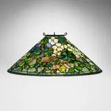 Dogwood chandelier shade by Tiffany Studios, c. 1910, leaded glass, patinated bronze, sold Jul 2025