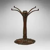 Tiffany Studios, Rare Penguin Foot lamp base, c. 1910, patinated bronze
