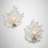 Champs-Élysées sconces, pair by Lalique, molded and frosted glass, brass, sold Jul 2025