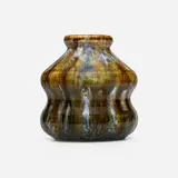 Favrile Pottery vase by Tiffany Studios, 1904-14, glazed earthenware, sold Jul 2025