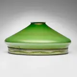 Large Intarsia shade by Alexander Joseph von Steuben, c. 1910, hand-blown glass, sold Jul 2025
