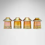 Intarsia shades, set of four by Alexander Joseph von Steuben, c. 1910, hand-blown glass, sold Jul 2025