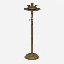 Adjustable ashtray stand by Tiffany Studios, c. 1910, patinated bronze, sold Jul 2025