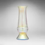 Tiffany Studios, Tall ribbed vase, c. 1926, hand-blown Favrile glass