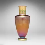 Tel-el-Amarna vase by Tiffany Studios, c. 1911-12, hand-blown Favrile glass, sold Jul 2025