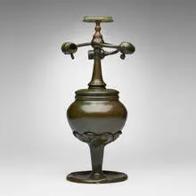 Leaf lamp base by Tiffany Studios, c. 1910, patinated bronze, sold Jul 2025