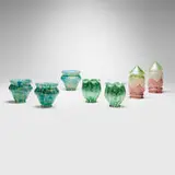 Bohemian, Collection of seven shades, c. 1910, hand-blown glass