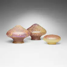 Bohemian, Collection of three shades, c. 1910, hand-blown glass