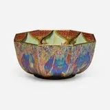 Fairyland Lustre Woodland Elves VI bowl, pattern Z4966P by Daisy Makeig-Jones for Wedgwood, c. 1925, glazed and gilt porcelain, sold Jul 2025