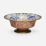 Rare Fairyland Lustre Nizami footed bowl, pattern Z5485 by Daisy Makeig-Jones for Wedgwood, c. 1925, glazed and gilt porcelain, sold Jul 2025