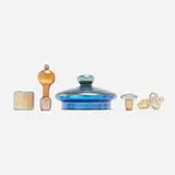 Tiffany Studios, Collection of five articles, c. 1910, hand-blown Favrile glass
