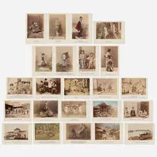 Collection of twenty-three works by Kusakabe Kimbei, 1897, hand-colored albumen print, sold Jun 2025