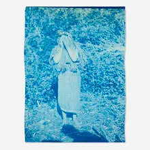 Edward S. Curtis, Woman Shaman Looking for Clairvoyant Visions - Clayoquot, c.1916, vintage cyanotype