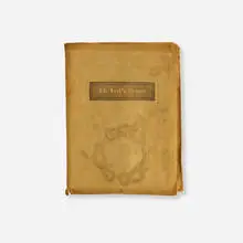 Clara Kinne Whealan, The Lord's Prayer, 1904, full suede-bound book with gilding, Roycroft wove paper