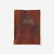Roycroft, Guest book from the Roycroft Inn, 1919-1927, full modeled suede-bound book with gilding, Roycroft paper