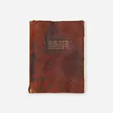 Roycroft, Guest book from the Roycroft Inn, 1919-1927, full modeled suede-bound book with gilding, Roycroft paper