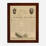 Roycroft, Frame with A Message to Garcia print, c. 1915-18, oak, offset lithograph